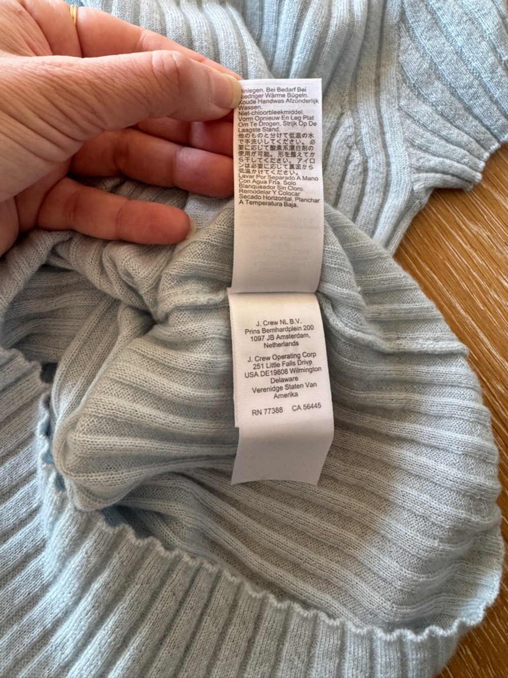 NWT J. CREW Women’s New ribbed featherweight 100% cashmere T-shirt Fresh Air S - Picture 11 of 15